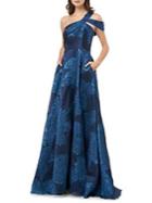 Carmen Marc Valvo Infusion One-shoulder Strap Ballgown