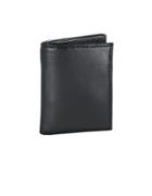 Black Brown Slim Leather Trifold Wallet