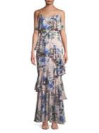 Cooper St Floral Ruffle Trumpet Gown