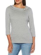 Rafaella Embellish Three-quarter Sleeve Top