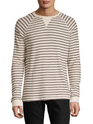Lucky Brand Striped Slub Thermal Raglan Top