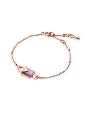 Michael Kors Amethyst And Sterling Silver Mercer Padlock Bracelet