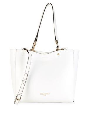 Karl Lagerfeld Paris Leather Tote With Matching Zip Pouch