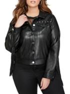 Addition Elle Love And Legend Plus Faux Leather Fringe Crop Jacket
