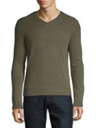 Black Brown V-neck Cashmere Sweater