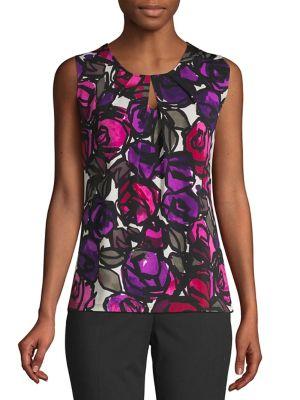 Nipon Boutique Artistic Floral Keyhole Camisole