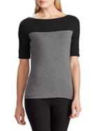 Lauren Ralph Lauren Contrasting-panel Cotton-blend T-shirt
