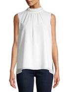 Karl Lagerfeld Paris Ruffle Lace High Neck Top