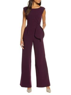 Tahari Arthur S. Levine Side-tie Crepe Jumpsuit