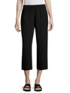 Eileen Fisher System Cropped Silk Straight-leg Pants