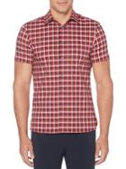 Perry Ellis Checkered Short-sleeve Button-down Shirt