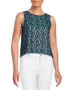 Design Lab Lord & Taylor Lace Cropped Top