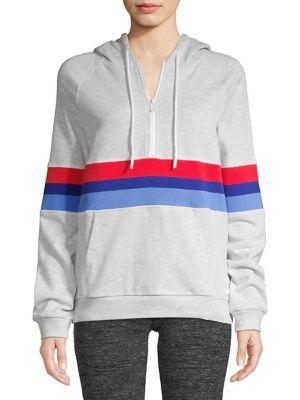 Marc New York Performance Striped Quarter Zip Hoodie