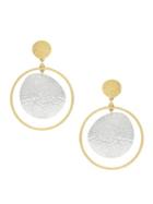 Jessica Simpson Many Moons Two-tone Hammered Drop Earrings