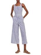 Mango Maldivas Striped Cotton Jumpsuit