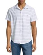 Calvin Klein Jeans Textured Stripe Cotton Button-down Shirt