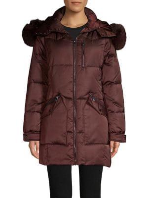 1 Madison Fox Fur Trimmed Puffer Jacket