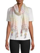 Collection 18 Neon Striped Tassel Scarf