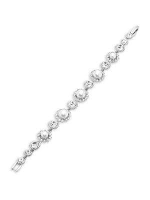 Marchesa Rhodium-plated And Crystal Flex Bracelet