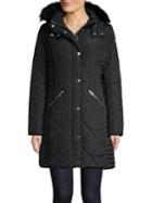 Guess Quilted Faux Fur-trimmed Hooded Puffer Jacket