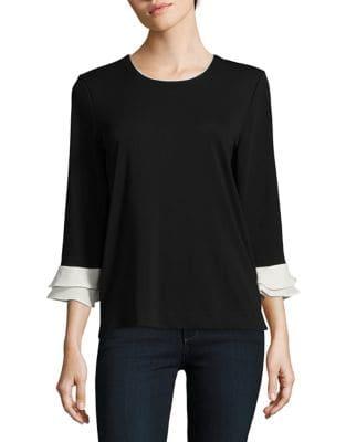 Karl Lagerfeld Paris Flounce-sleeve Top