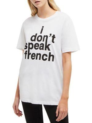 French Connection I Don't Speak French Cotton Tee
