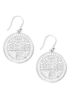 Lucky Brand Talisman Trends Silvertone Openwork Drop Earrings