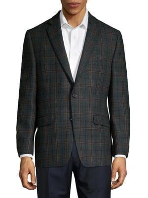 Lauren Ralph Lauren Plaid Wool Button Jacket