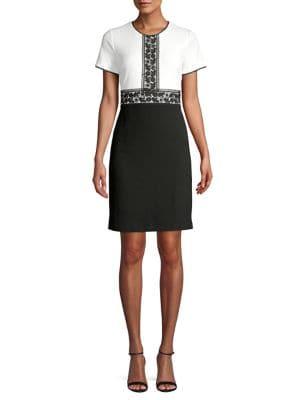 Karl Lagerfeld Paris Colorblock Mini Sheath Dress
