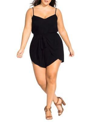 City Chic Plus Flirty Self-tie Playsuit