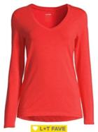 Lord & Taylor Long-sleeve V-neck Top