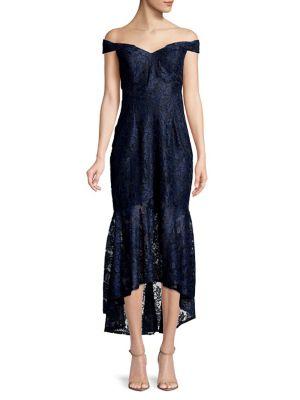Xscape Off-the-shoulder Hi-lo Mermaid Gown