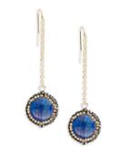 Cara Pave Stone Accented Drop Earrings