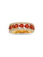 Marco Moore 14k Yellow Gold, 0.35 Tcw Diamond And Orange Sapphire Ring