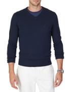 Nautica Solid V-neck Sweater