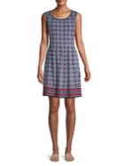 Max Studio Printed Pleat Fit-&-flare Dress