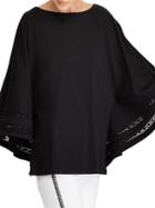 Lauren Ralph Lauren Lace-trim Jersey Dolman-sleeve Top