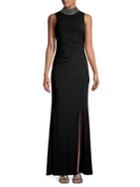 Vince Camuto Embellished-neck Mermaid Gown