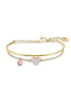 Swarovski Mickey & Minnie Goldtone Crystal Pendant Bracelet