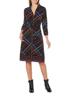 Rafaella Petite Printed Belted Shirtdress