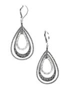 Judith Jack Sterling Silver And Crystal Layered Drop Earrings