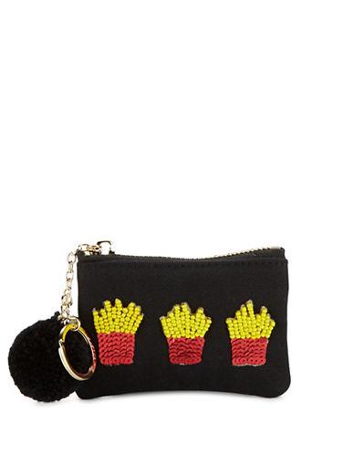 Bow And Drape French Fry Embellished Mini Pouch