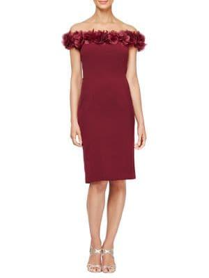 Alex Evenings Off-the-shoulder Floral Detail Dress