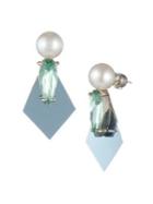 Carolee Kylie Two-tone And Faux Pearl Drop Earrings