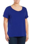 Lord & Taylor Plus Short-sleeve Cotton Tee