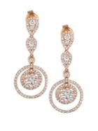 Le Vian Vanilla Diamond & 14k Strawberry Gold Drop Earrings