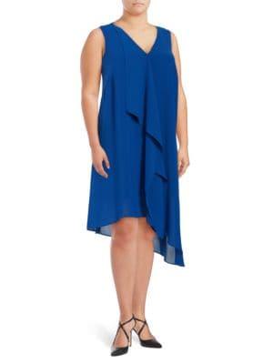 Adrianna Papell Plus Ruffled Chiffon Dress