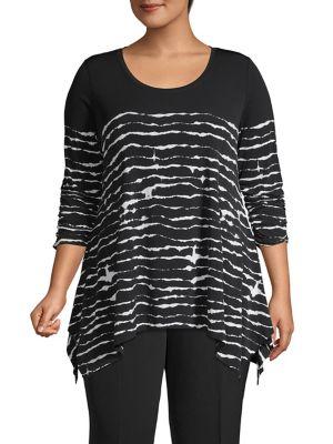 Context Plus Tie-dye Stripe Handkerchief Top