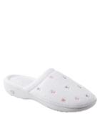 Isotoner Floral Embroidered Clog Slippers