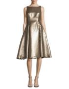 Adrianna Papell Metallic Fit-&-flare Dress